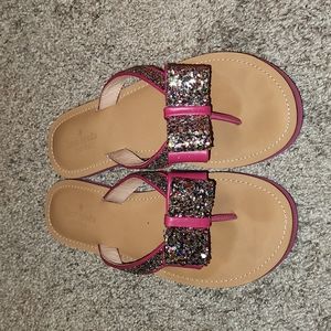 Kate Spade Pink Glitter Bow Slippers